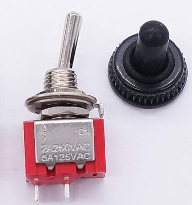 125VAC 6A Amps On/OFF/ 2 Position Terminal SPST Latching Mini Toggle Switch, for 1/4"hole.